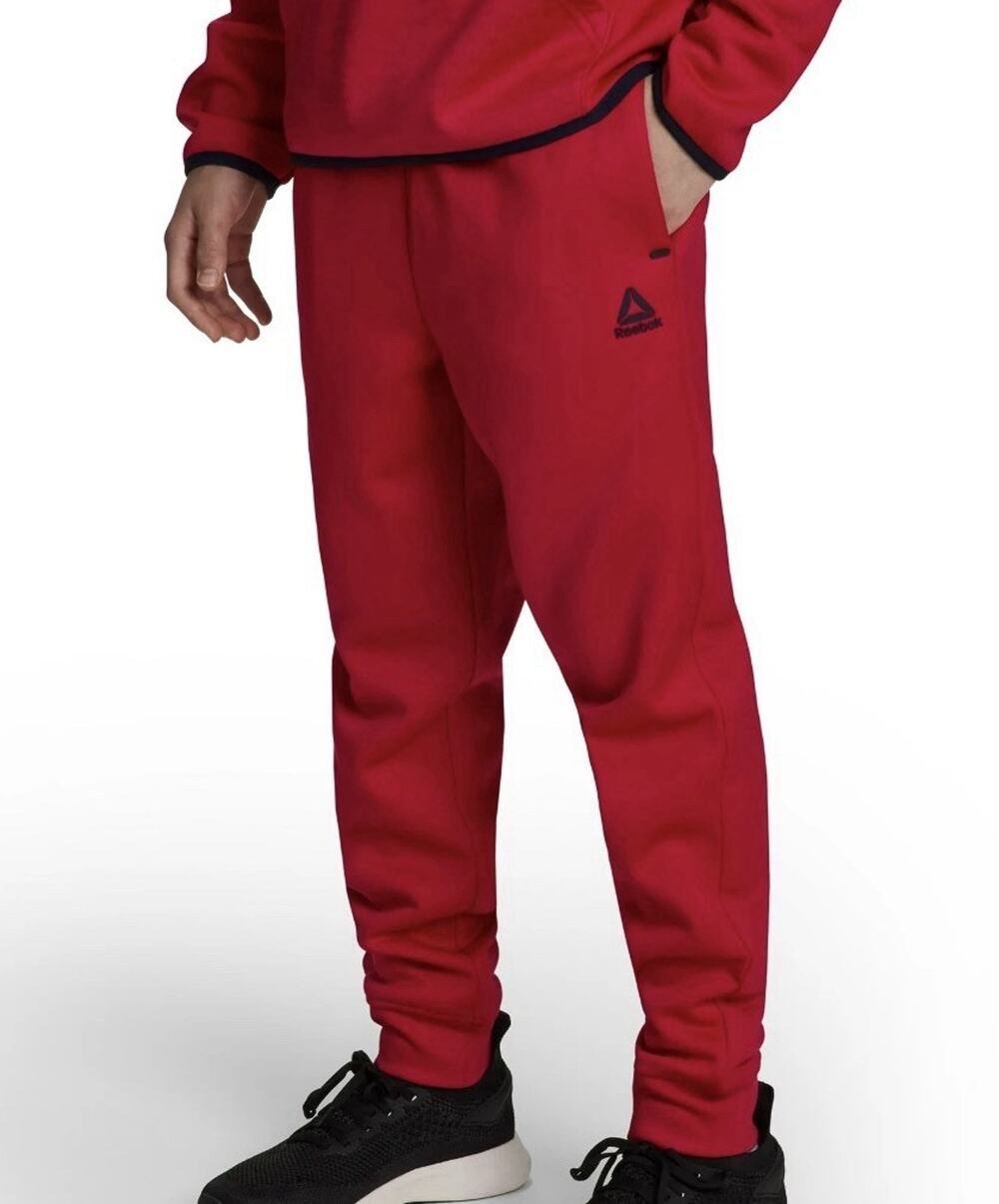 Reebok Boy’s Athletic Cool Down Red Jogger Pants Size L (10-12) NWT